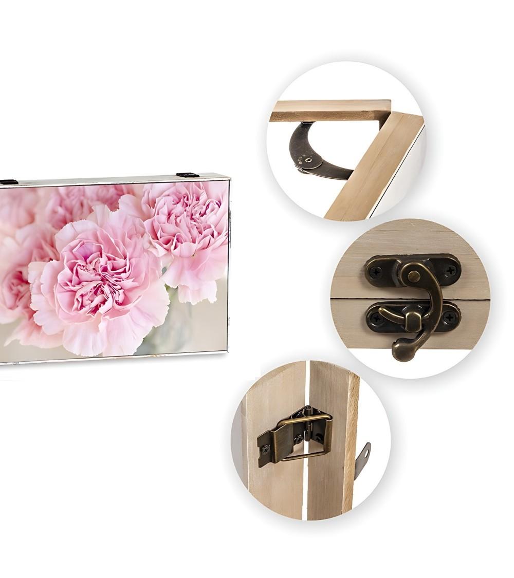 Dcasa Tapa Contador Luz O Cuadro Eléctrico De Madera Floral Rosas De 46x6x32 Cm