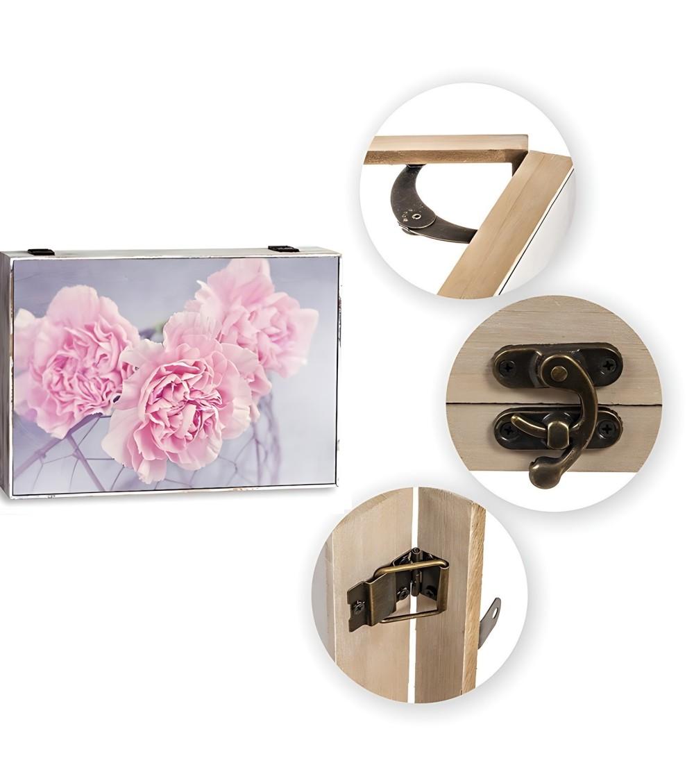 Dcasa Tapa Contador Luz O Cuadro Eléctrico De Madera Floral Rosas Cesta De 46x6x32 Cm