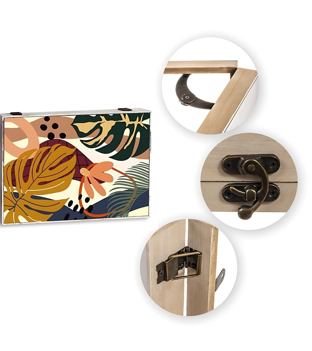 Dcasa Tapa Contador Luz O Cuadro Eléctrico De Madera Hojas Tropical De 46x6x32 Cm