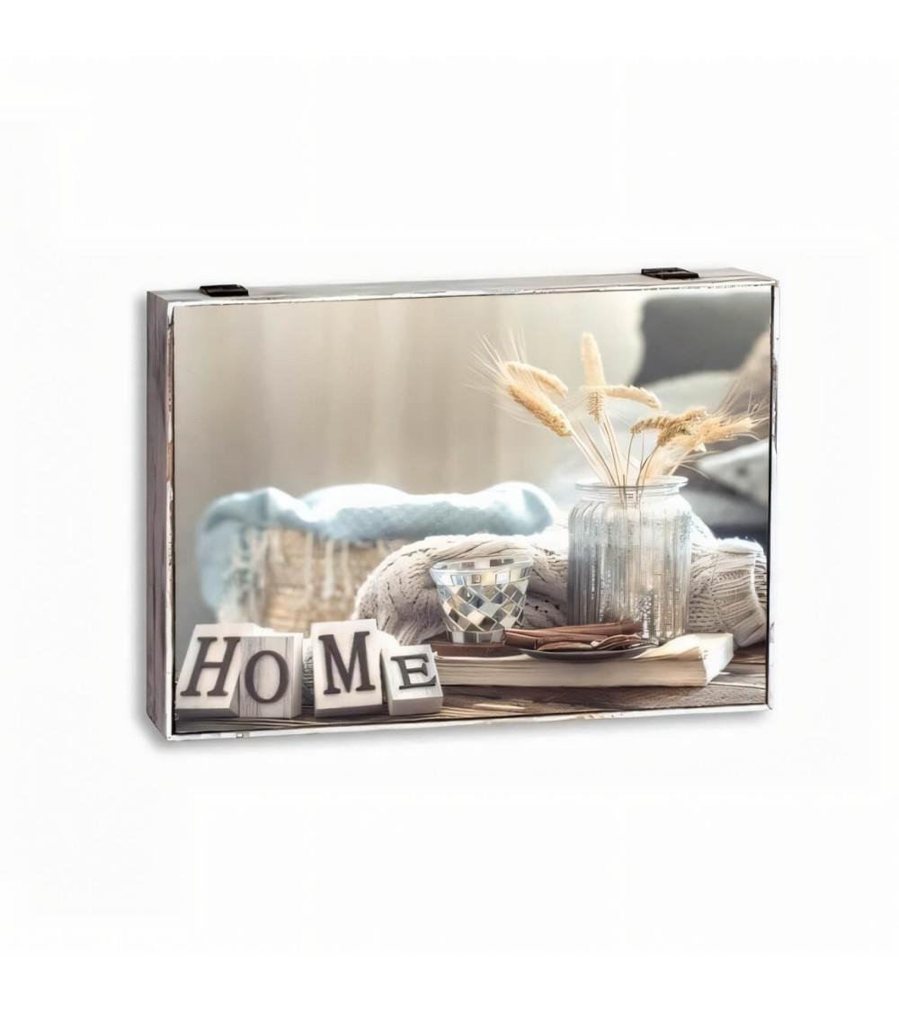 Dcasa Tapa contador luz o cuadro eléctrico de madera HOME NEGRO de 46x6x32 cm