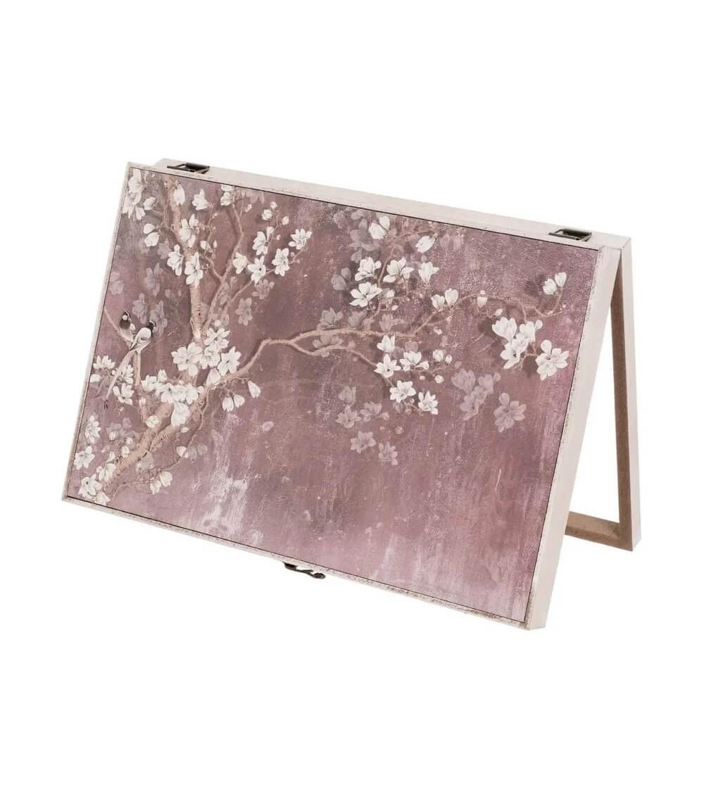 Dcasa Tapa Contador Luz O Cuadro Eléctrico Floral De Madera MDF Rosa De 46x6x32 Cm