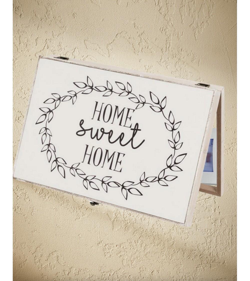 Dcasa Tapa Contador Luz O Cuadro Eléctrico Home Sweet Home De Madera Blanco Y Negro De 46x6x32 Cm