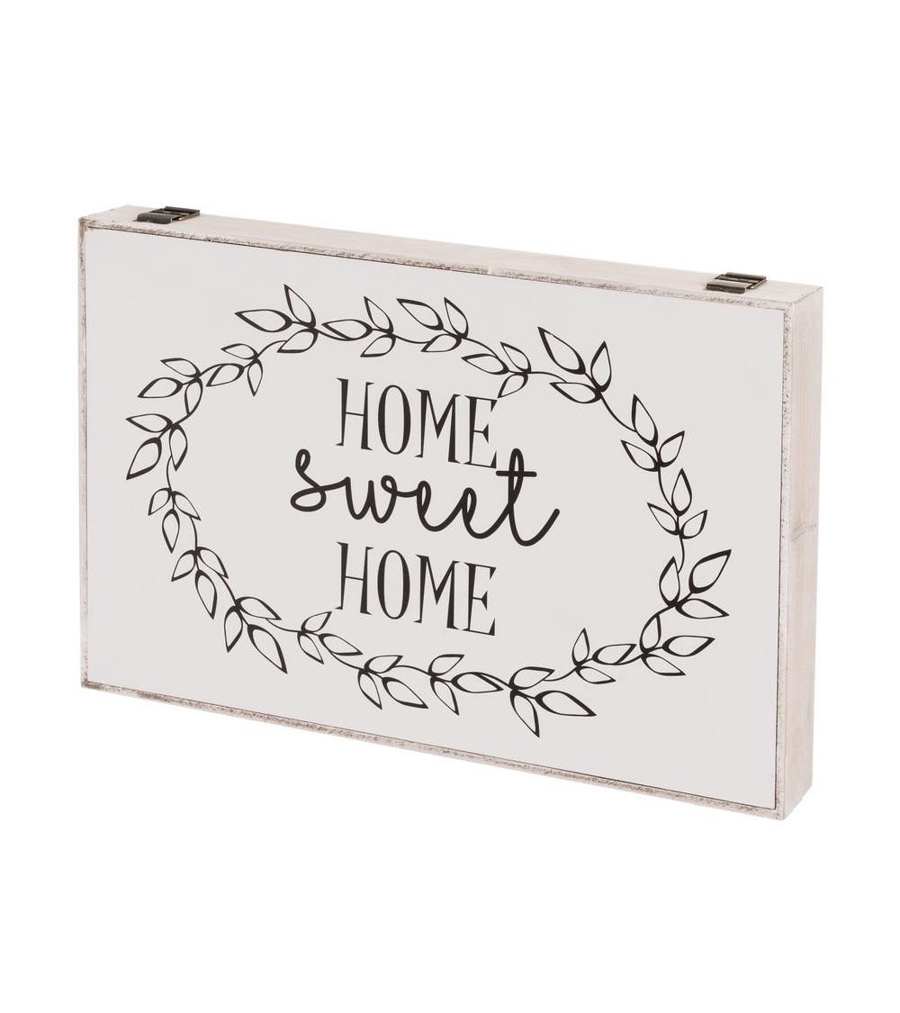 Dcasa Tapa contador luz o cuadro eléctrico Home sweet Home de madera blanco y negro de 46x6x32 cm