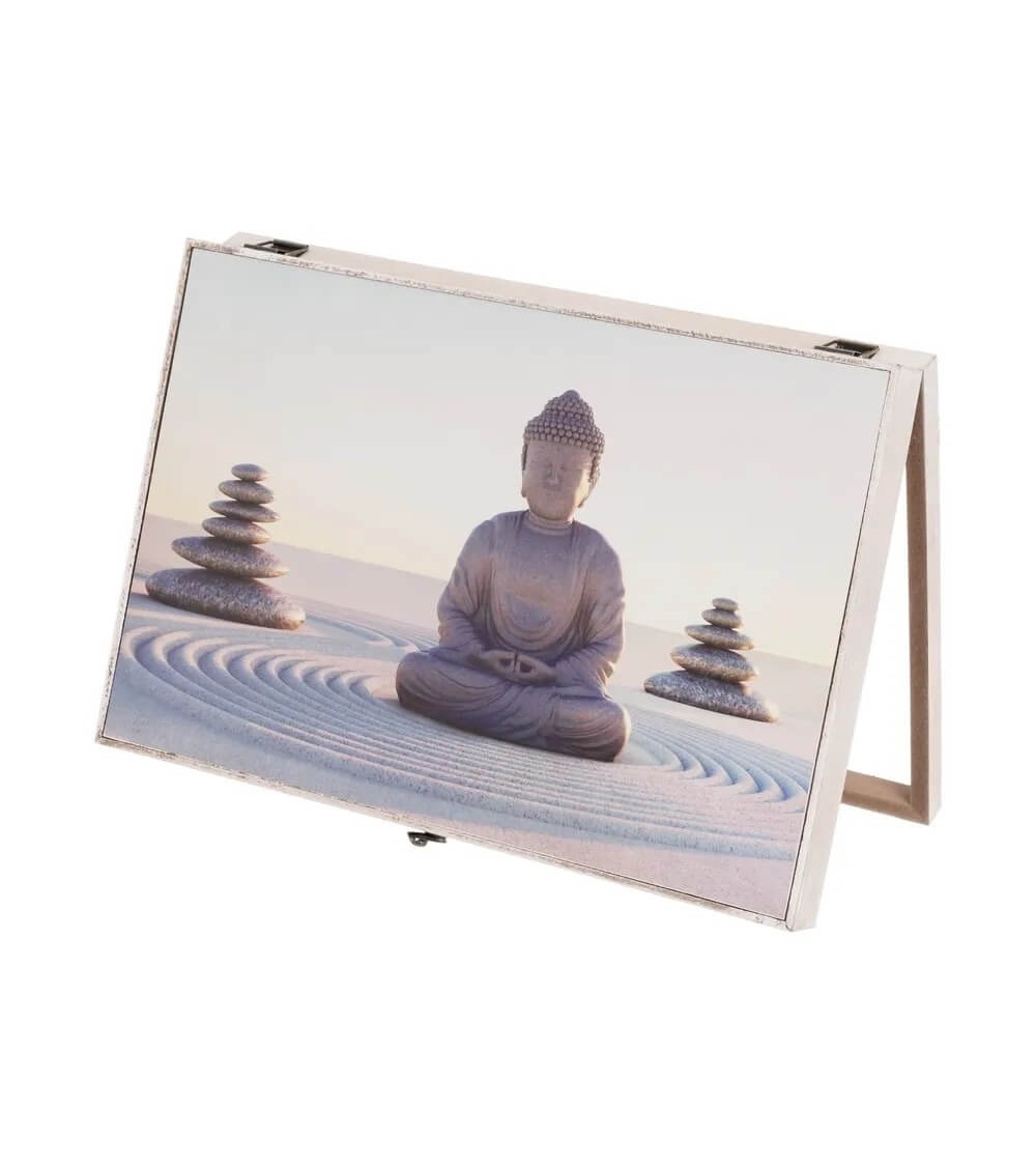 Dcasa Tapa De Contador Luz O Cuadro Eléctrico Buda De Madera MDF Gris De 46x6x32 Cm