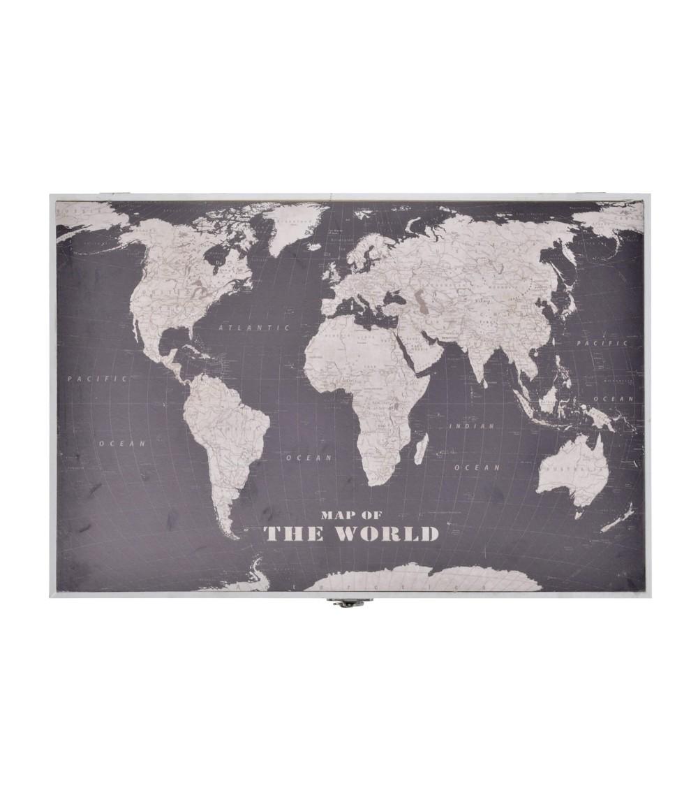 Dcasa Tapa de contador original decorativas de madera mapa de mundo