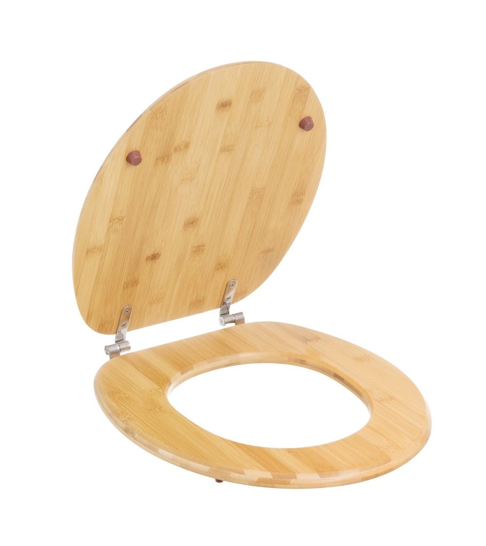 Dcasa Tapa Para WC Universal Original De Madera Bambú Natural Con Bisagras De Acero Inoxidable