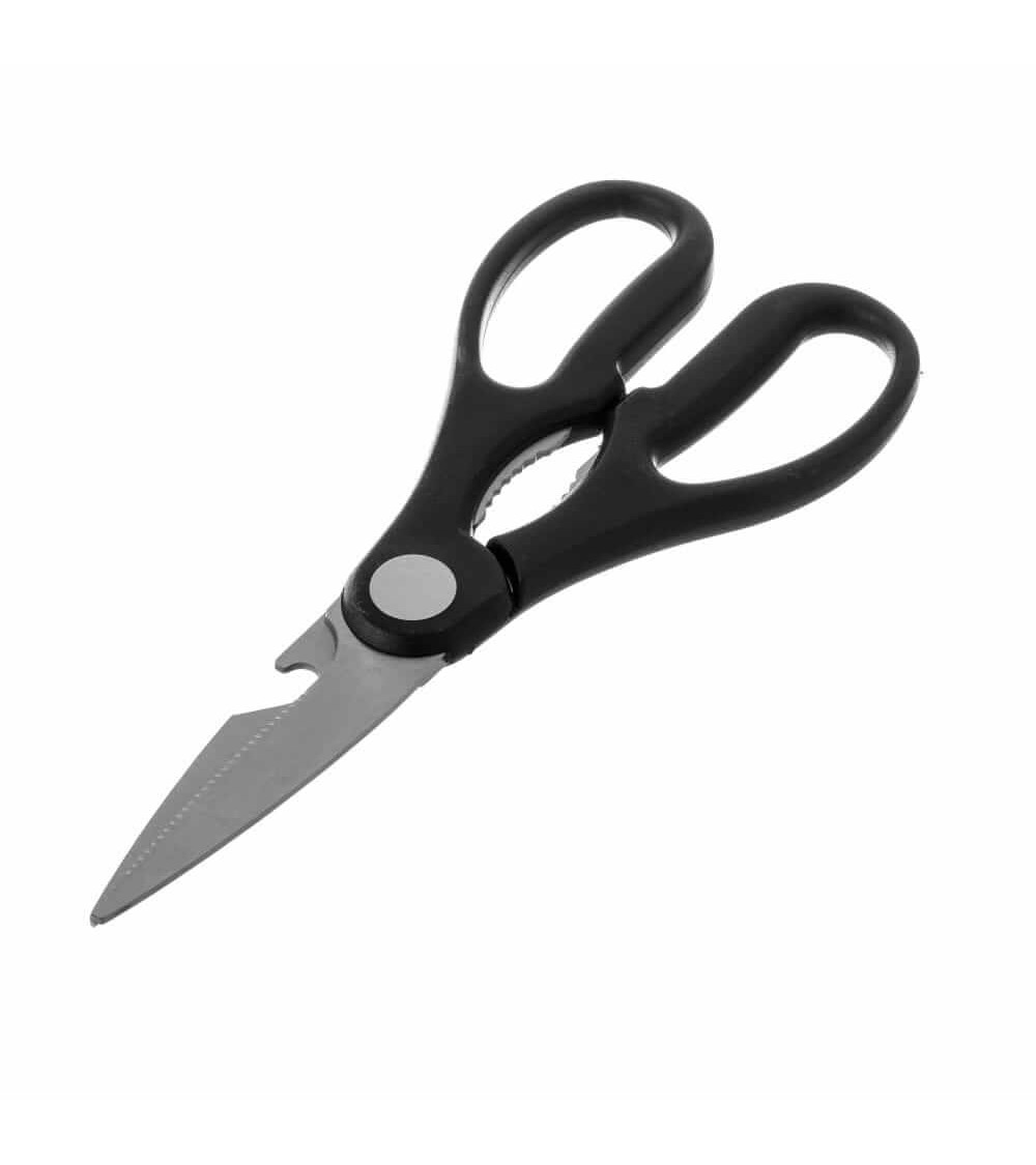 Dcasa Tijera con cascanueces de acero inoxidable negra de 21 cm