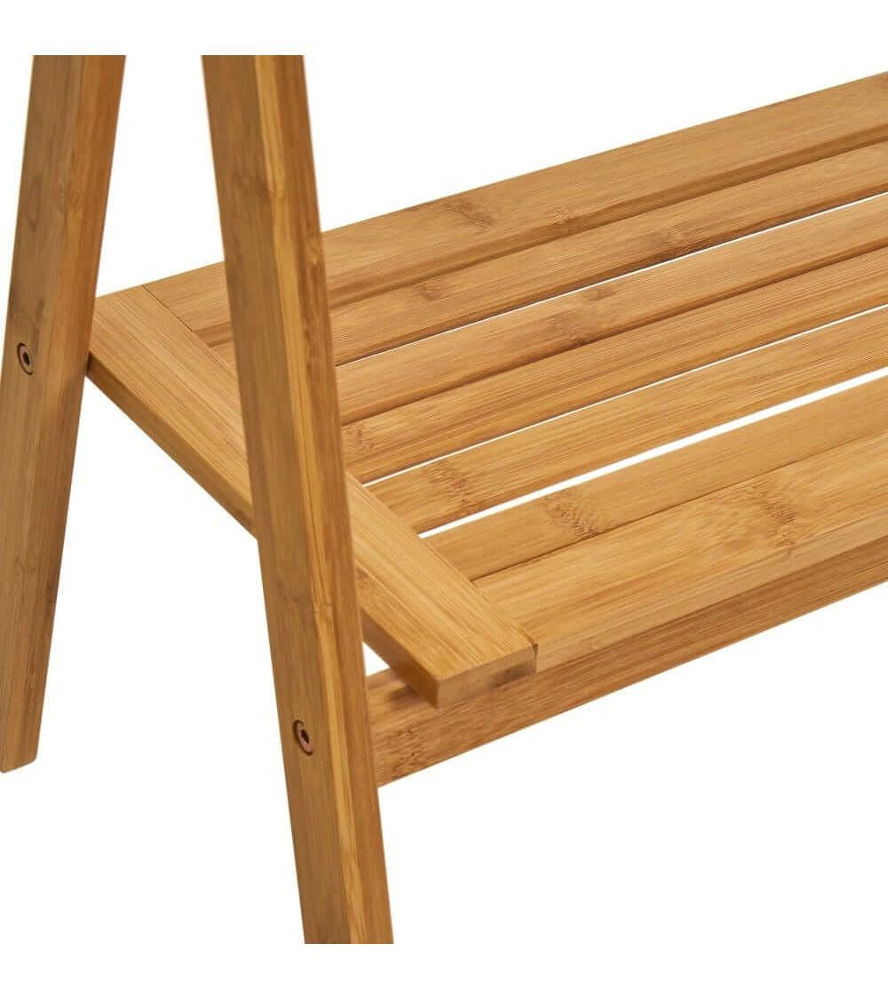 Dcasa Toallero De 1 Estante De Bambú Natural De 53x30x100 Cm