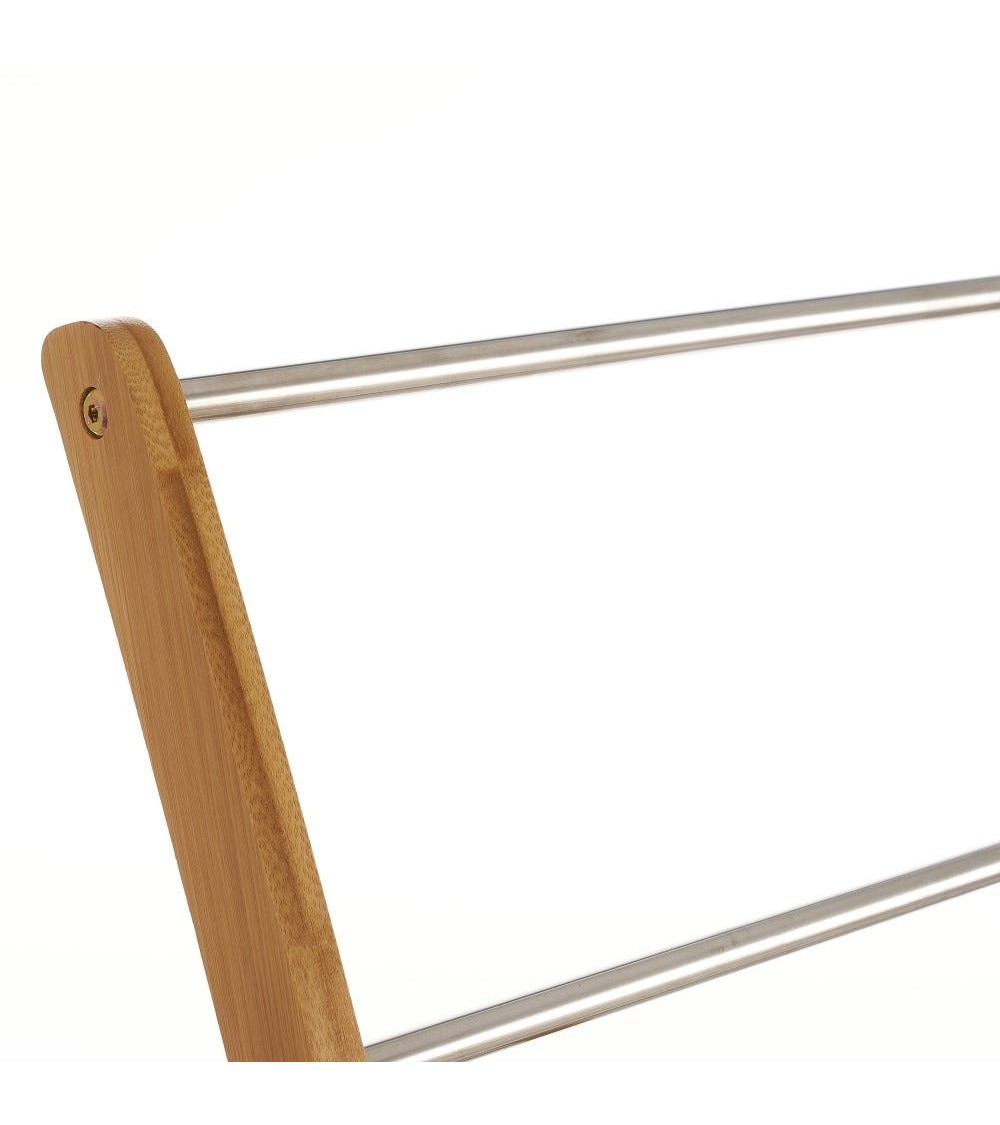 Dcasa Toallero De Pie Múltiple De Bambú Natural Y Acero Inoxidable De 57x35x81 Cm