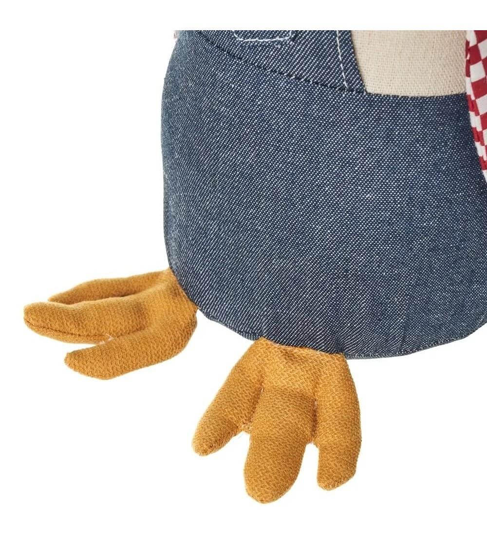 Dcasa Tope De Puerta Gallina De Tela Y Gravilla Beige De 16x15x30 Cm