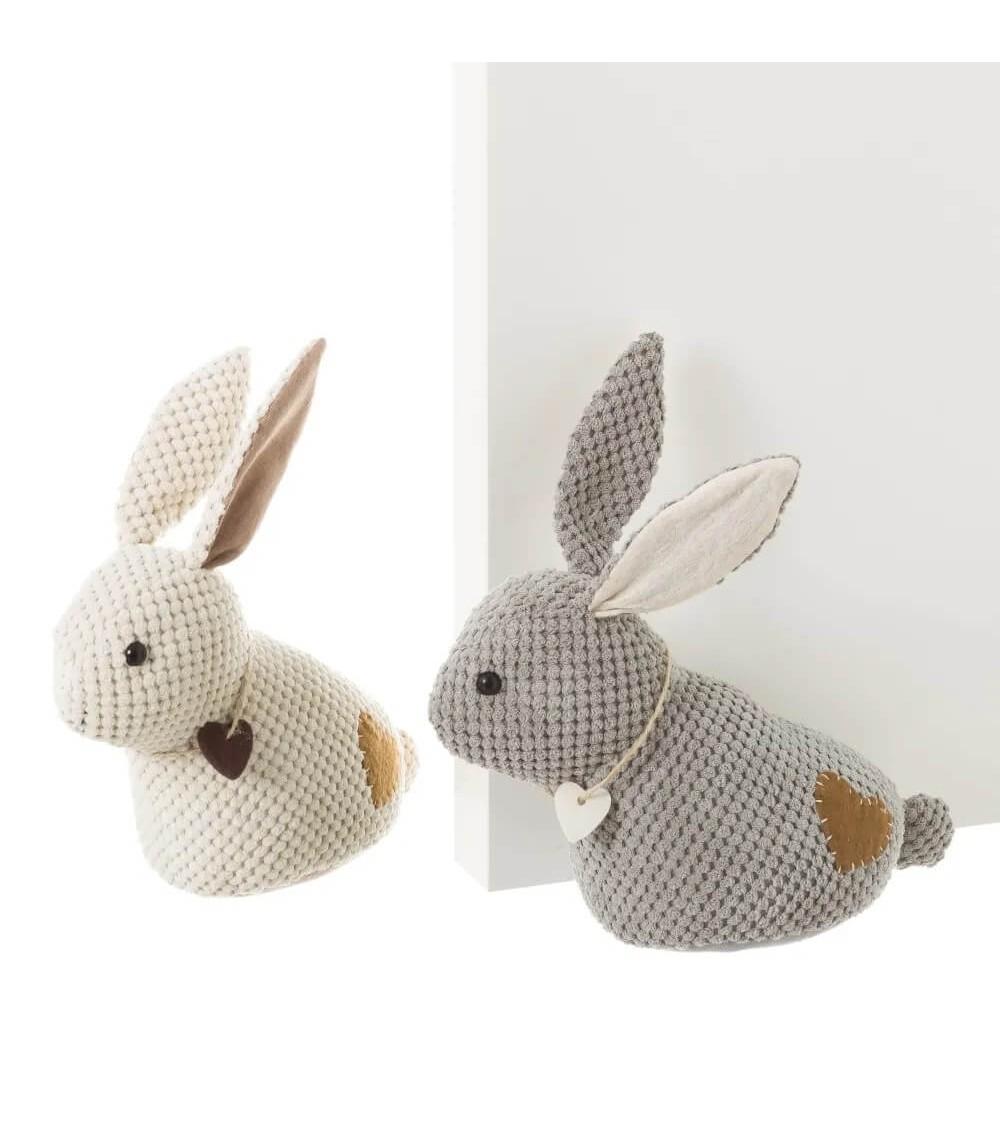 Dcasa Topes De Puerta Conejo De Tela Y Gravilla Gris Y Beige A Escoger 803229