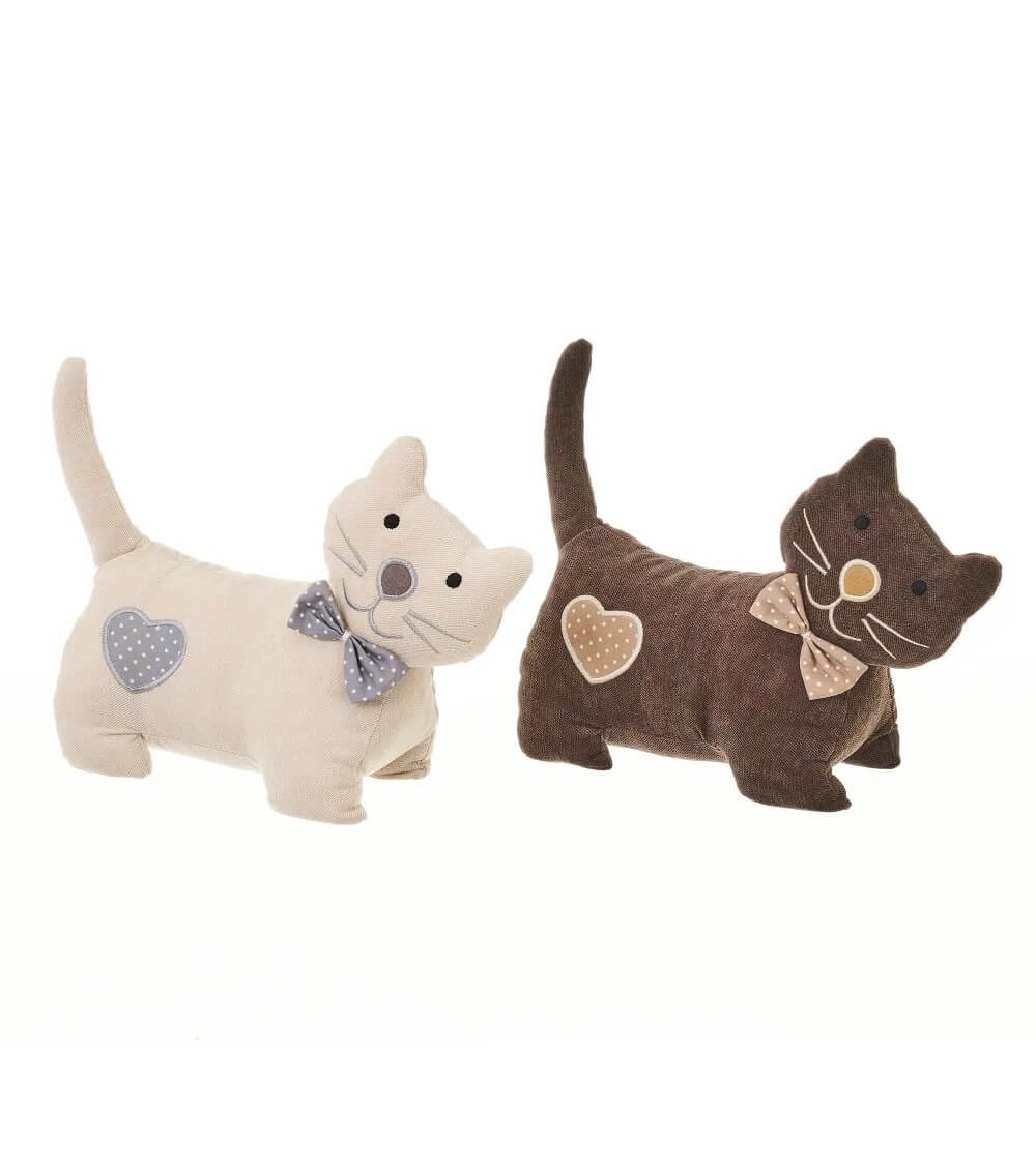 Dcasa Topes de puerta gato de tela y arena color beige y marrón a escoger