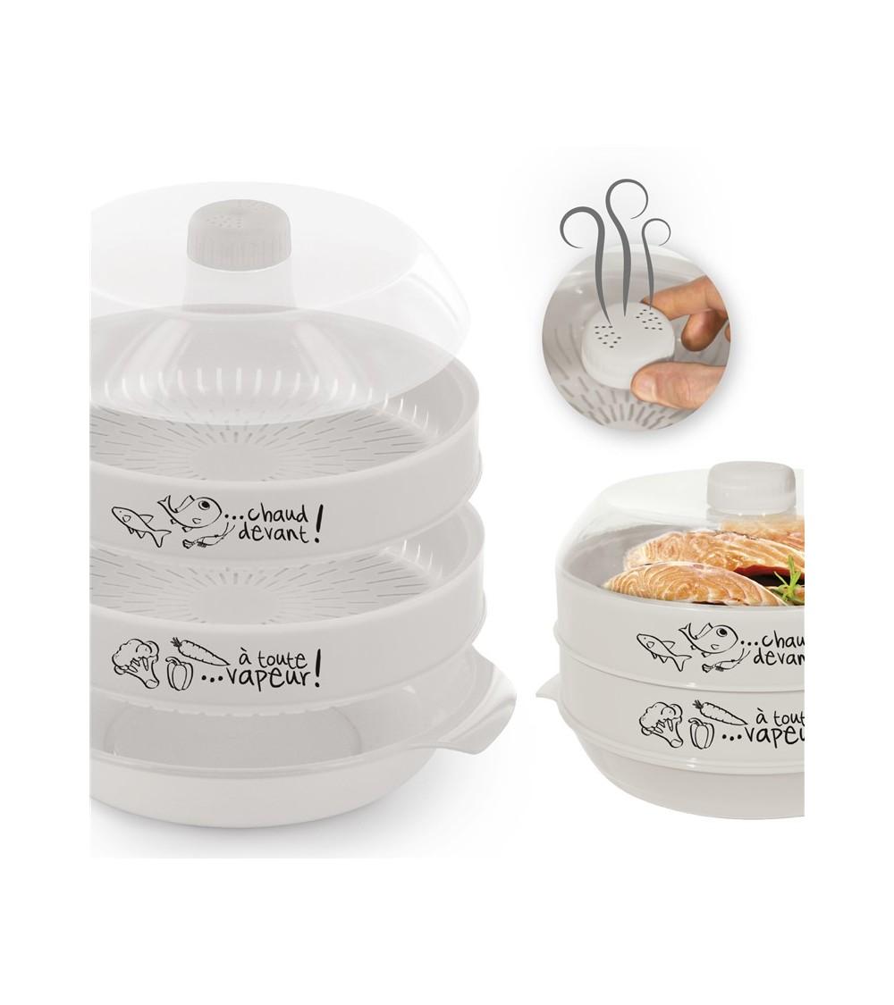 Dcasa Vaporera Para Microondas Color Blanca De 21 5 Cm