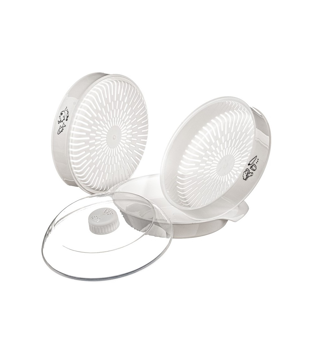 Dcasa Vaporera Para Microondas Color Blanca De 21 5 Cm