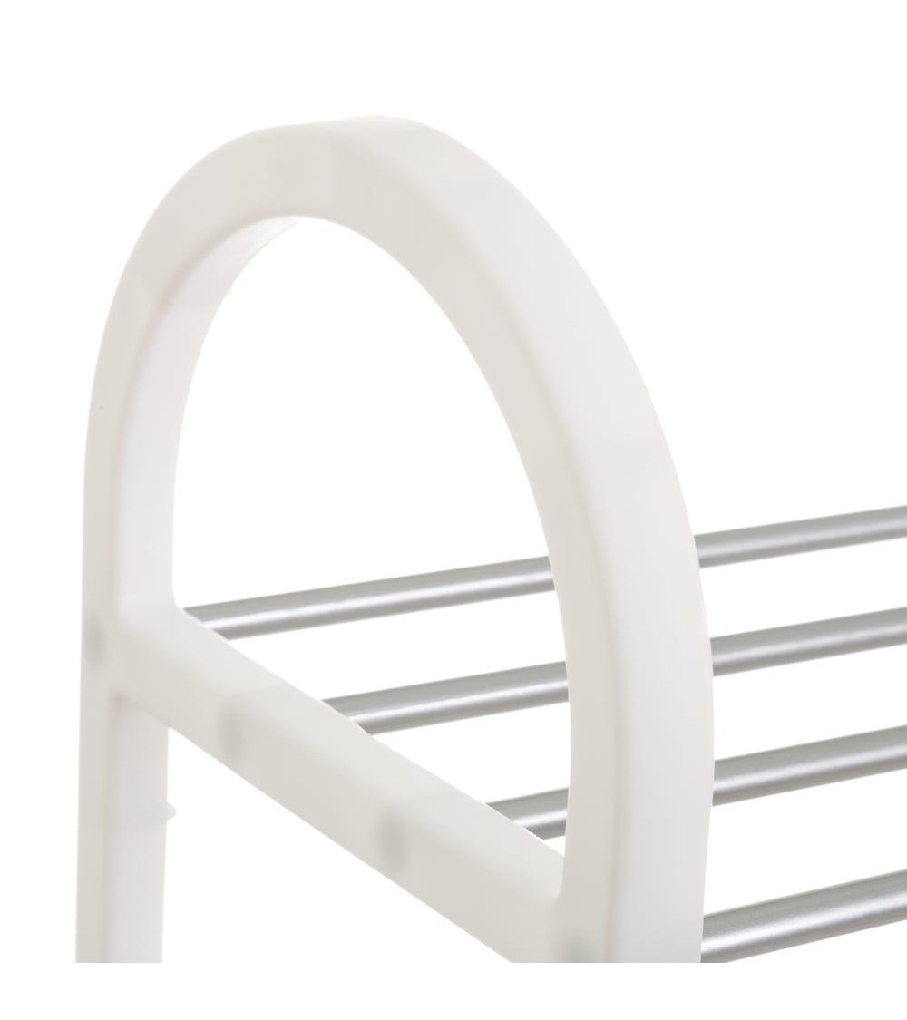 Dcasa Zapatero Blanco De Plástico Con 4 Baldas De 65x19x50 Cm