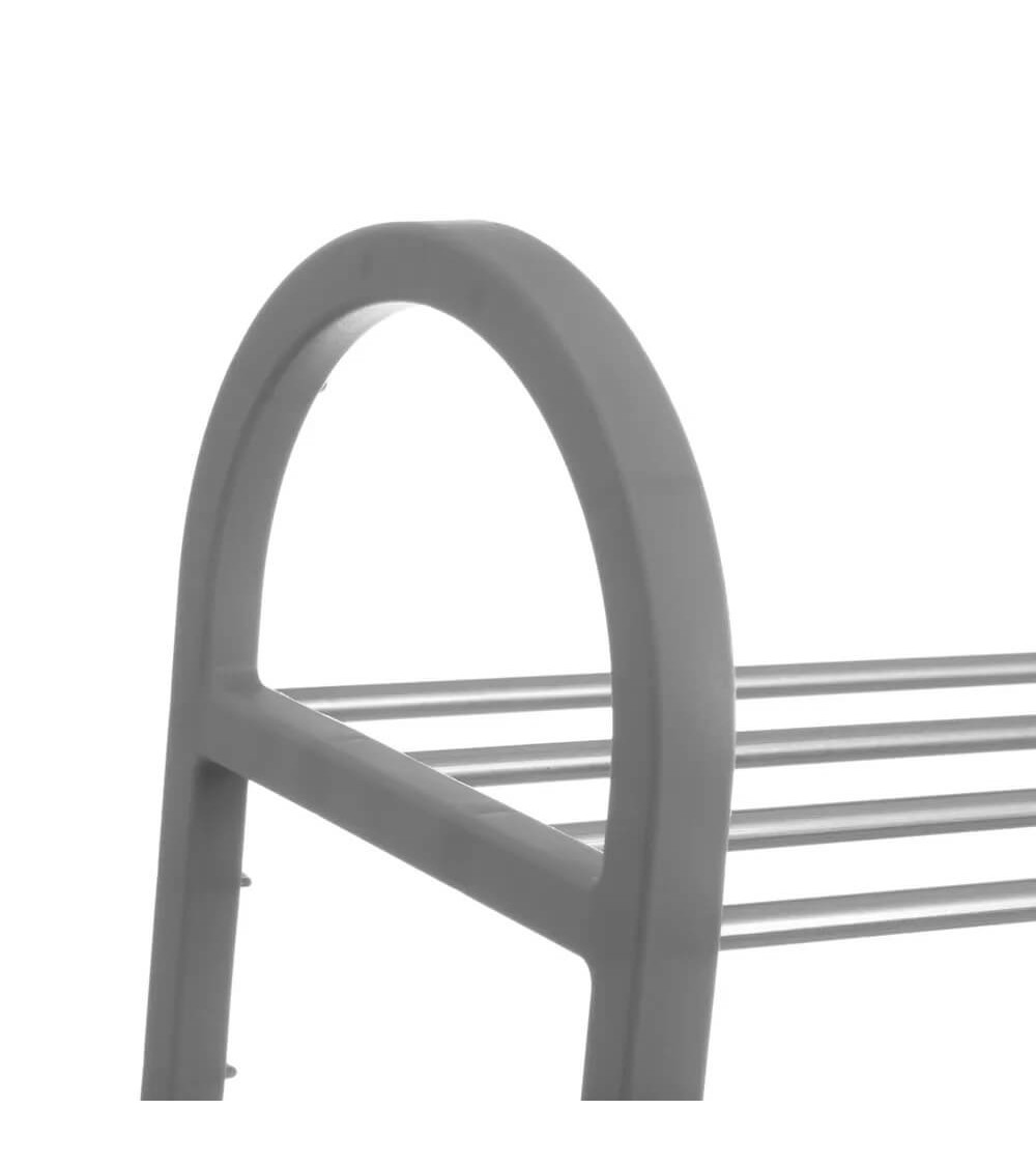 Dcasa Zapatero Gris De Plástico Con 4 Baldas De 65x19x50 Cm