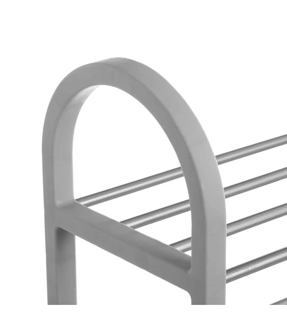 Dcasa Zapatero Gris De Plástico Y Metal Con 5 Baldas De 82x19x50 Cm