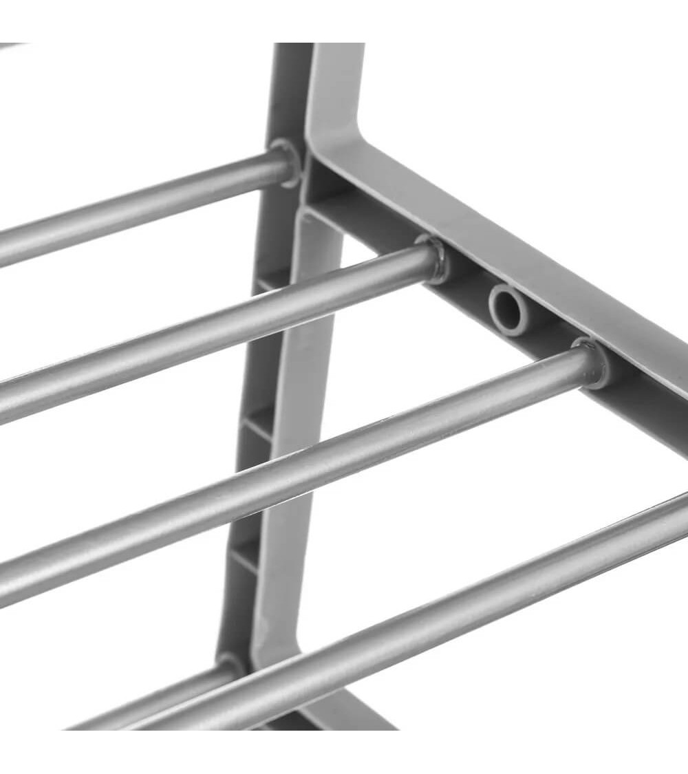 Dcasa Zapatero Gris De Plástico Y Metal Con 5 Baldas De 82x19x50 Cm