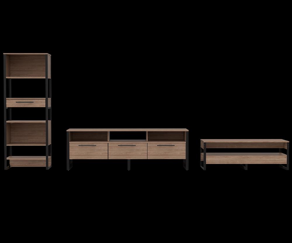 Deco home Combo Mágnum Biblioteca+Rack de TV+Mesa de centro