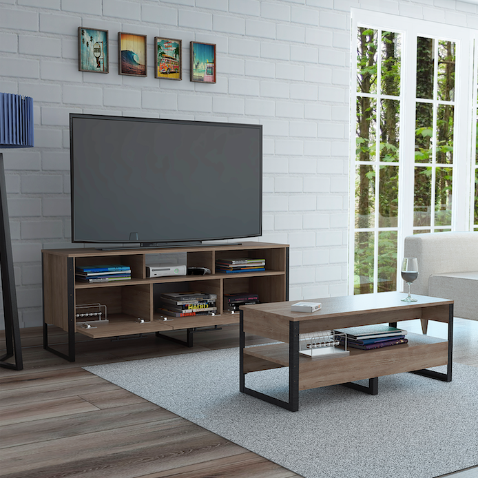 Deco Home Combo Rack De TV + Mesa De Centro Mágnum