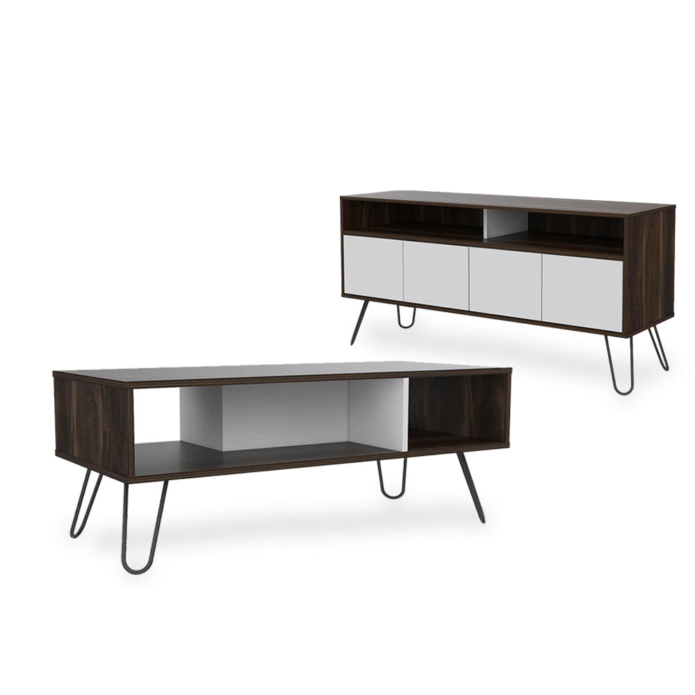 Deco home Combo Rack de Tv + Mesa de centro Vassel
