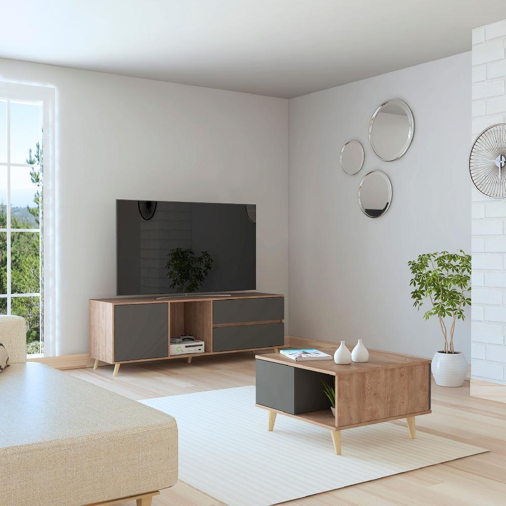 Deco Home Combo Rack Tv + Mesa De Centro Salem