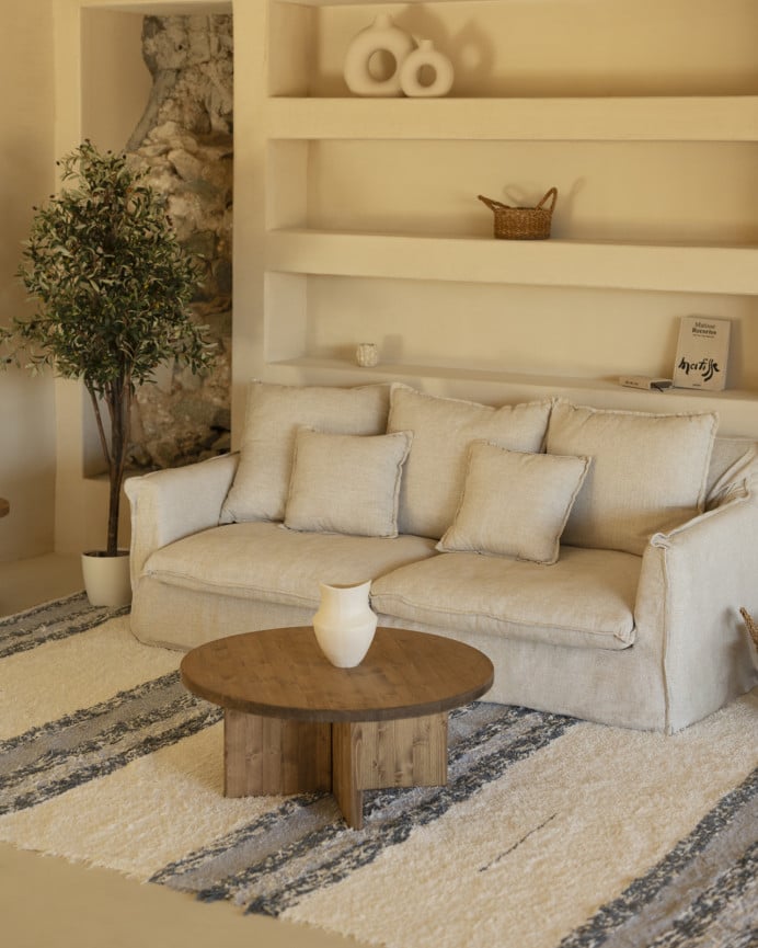 Deco Wood Alfombra Andina De Algodón Color Gris De 120x160cm