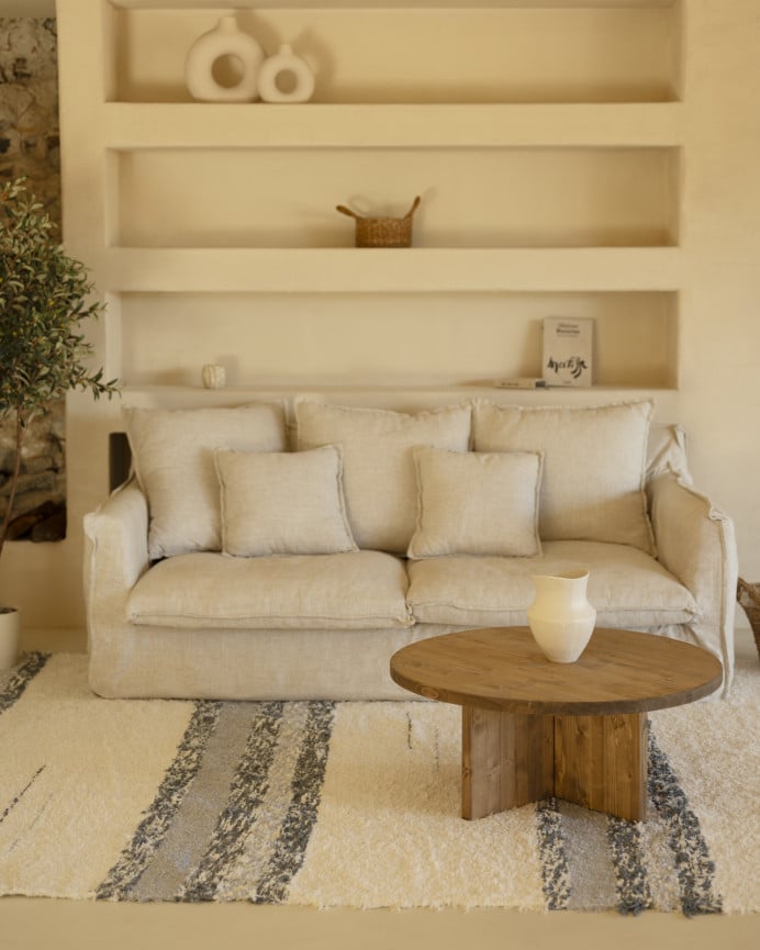 Deco Wood Alfombra Andina De Algodón Color Gris De 120x160cm