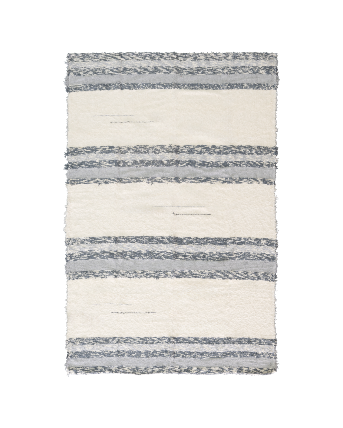 Deco wood Alfombra andina de algodón color gris de 120x160cm