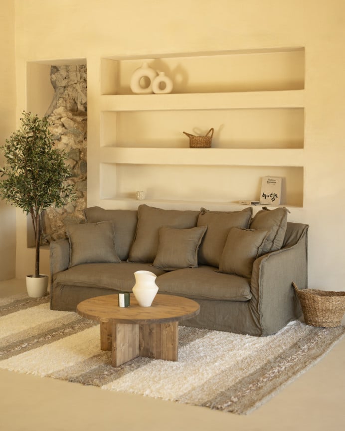 Deco Wood Alfombra Andina De Algodón Marrón De 120x160cm