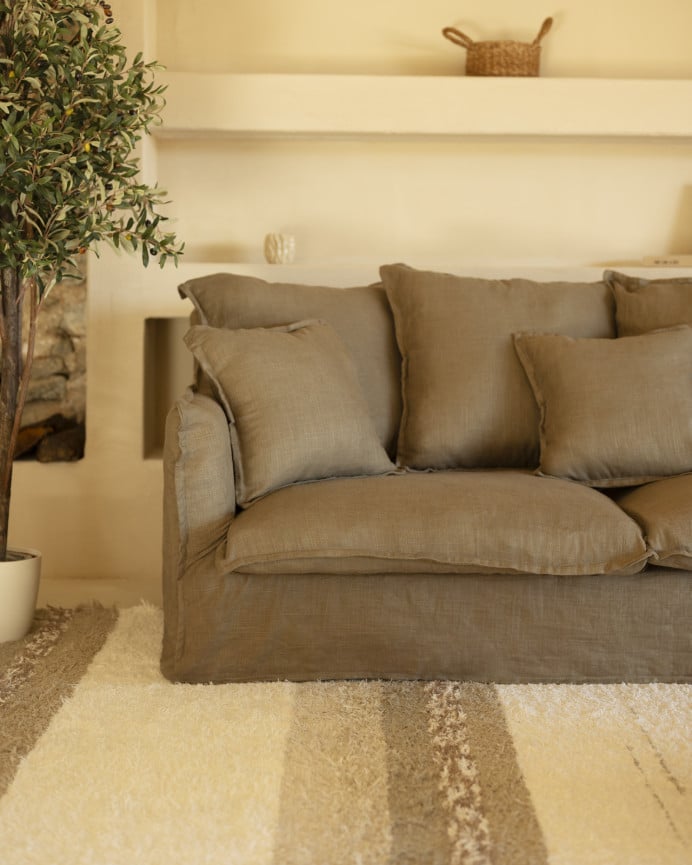 Deco Wood Alfombra Andina De Algodón Marrón De 120x160cm