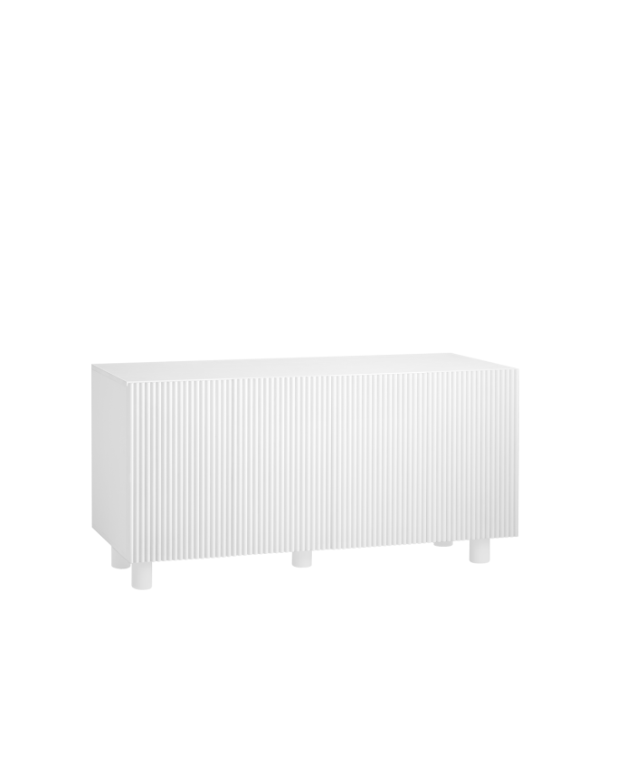 Deco wood Aparador de madera de abeto y pino en tono blanco 152x42cm