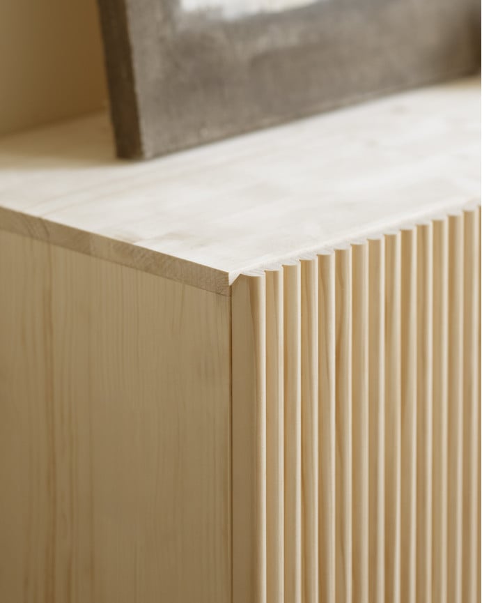 Deco Wood Aparador De Madera De Abeto Y Pino En Tono Natural 152x42cm