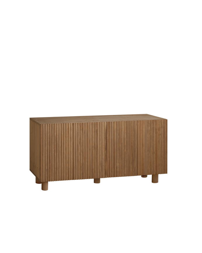 Deco wood Aparador de madera de abeto y pino en tono roble oscuro 152x42cm