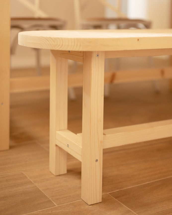 Deco Wood Banco De Madera Maciza En Tono Natural De 120cm