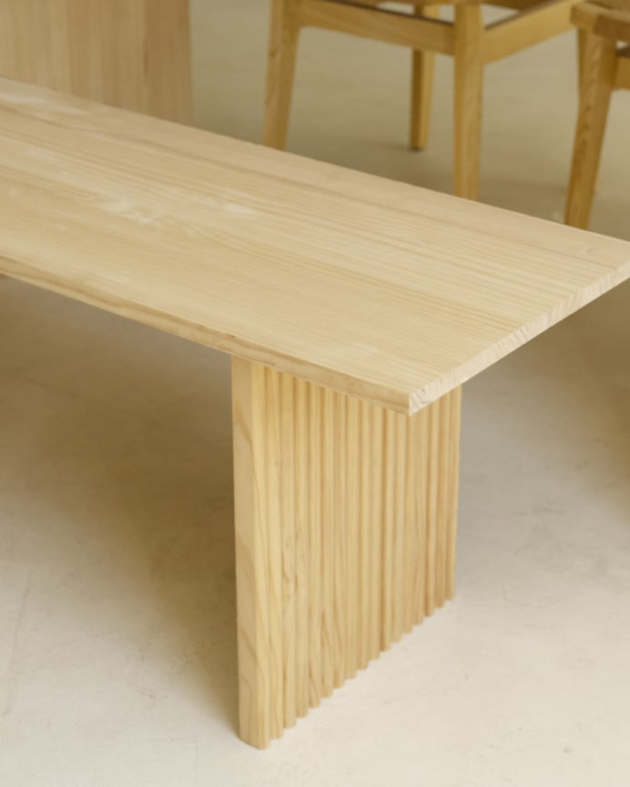 Deco Wood Banco De Madera Maciza En Tono Natural De 120cm