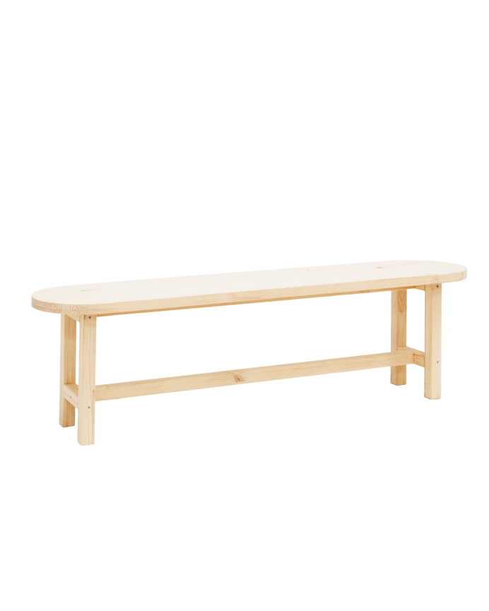 Deco wood Banco de madera maciza en tono natural de 120cm