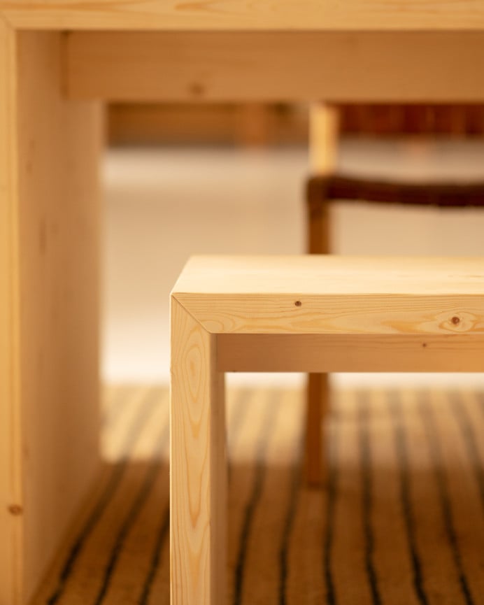 Deco Wood Banco De Madera Maciza En Tono Natural De 145cm