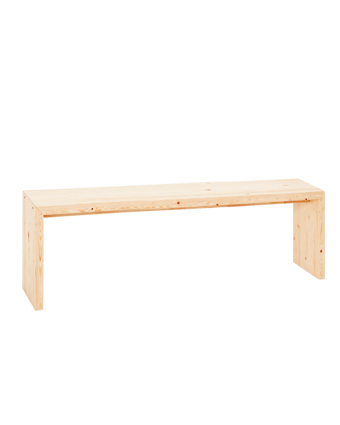 Deco wood Banco de madera maciza en tono natural de 145cm