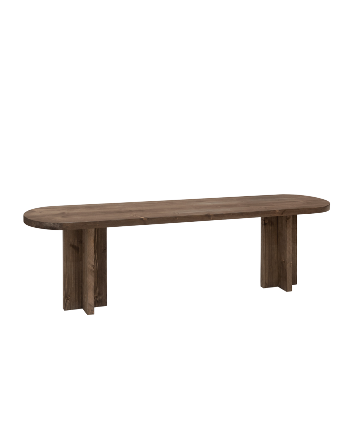 Deco wood Banco de madera maciza en tono nogal de 120cm