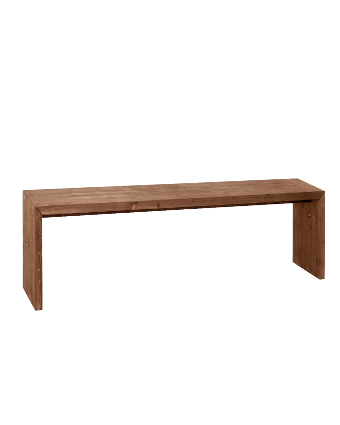 Deco wood Banco de madera maciza en tono nogal de 145cm