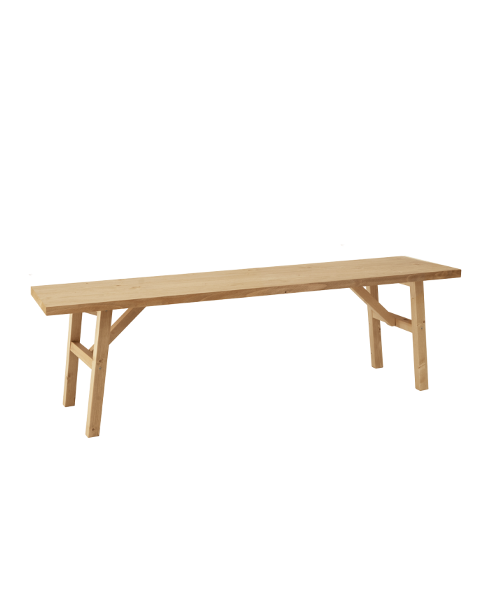 Deco wood Banco de madera maciza en tono roble medio de 115cm