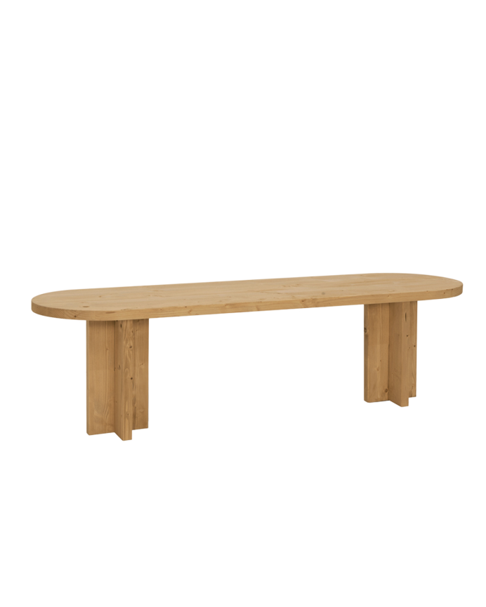 Deco wood Banco de madera maciza en tono roble medio de 120cm