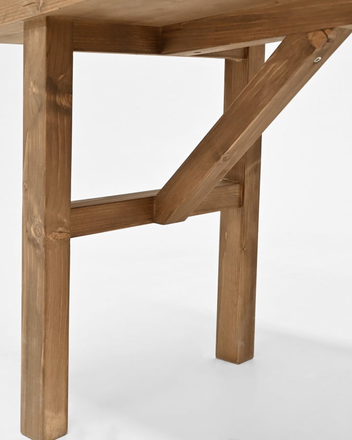 Deco Wood Banco De Madera Maciza En Tono Roble Oscuro De 115cm