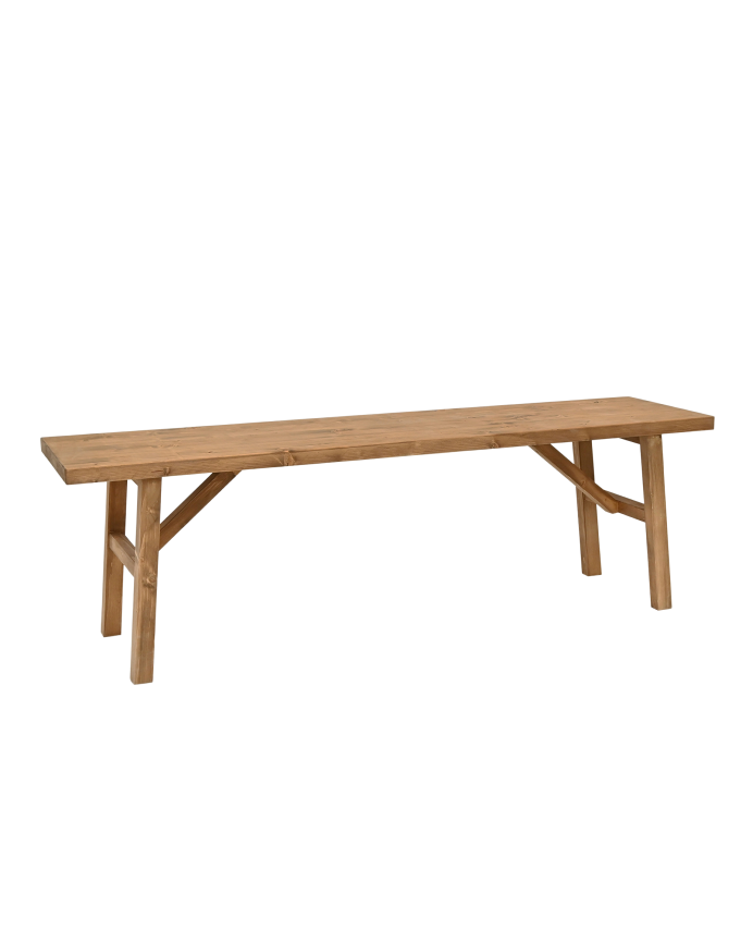 Deco wood Banco de madera maciza en tono roble oscuro de 115cm