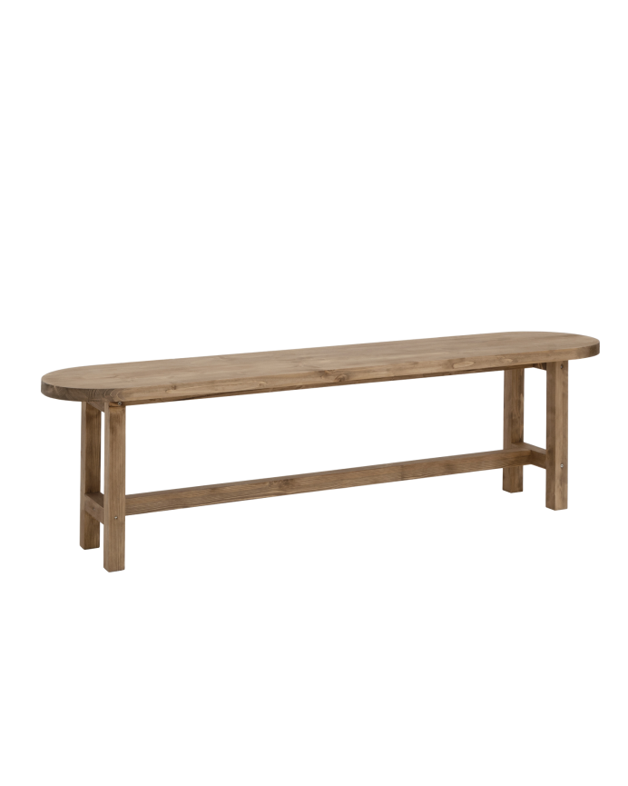 Deco wood Banco de madera maciza en tono roble oscuro de 120cm