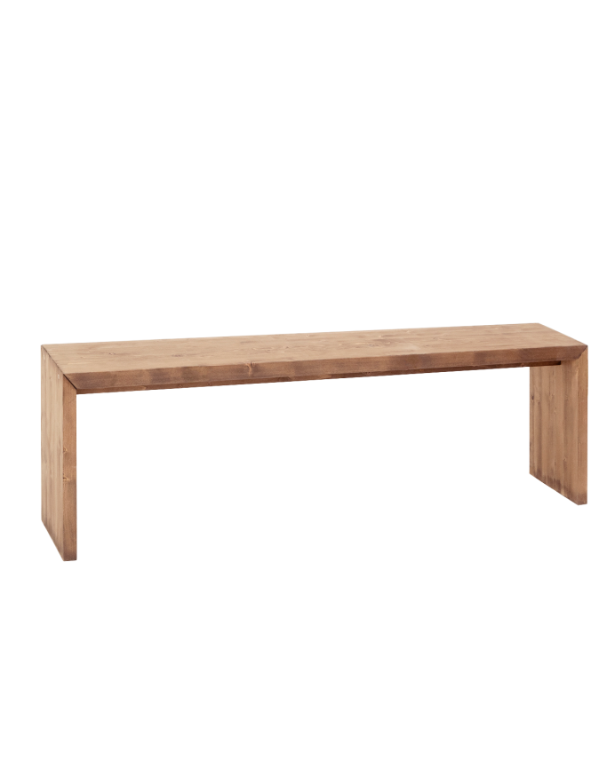 Deco wood Banco de madera maciza en tono roble oscuro de 145cm
