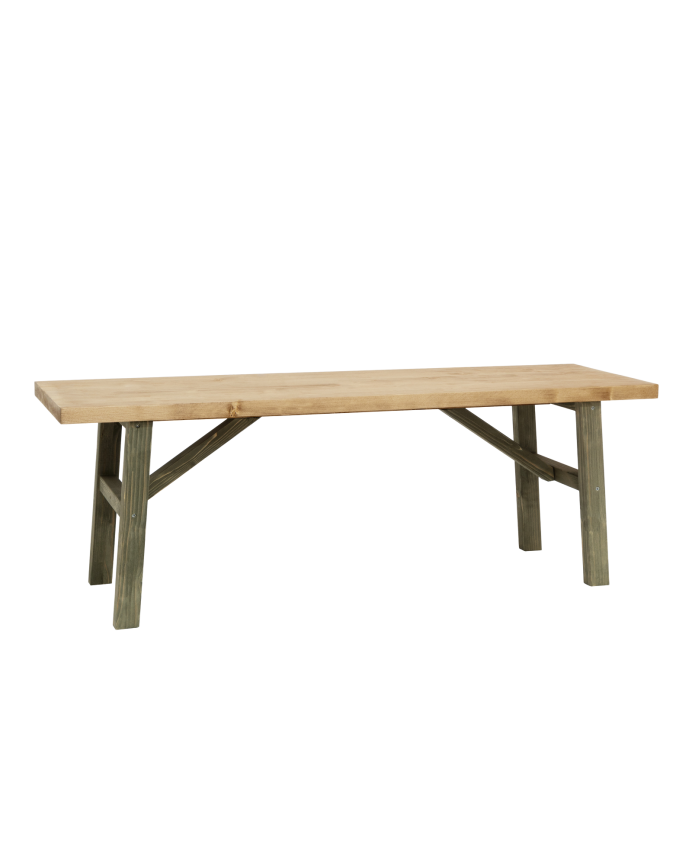 Deco wood Banco de madera maciza en tono verde de 115cm