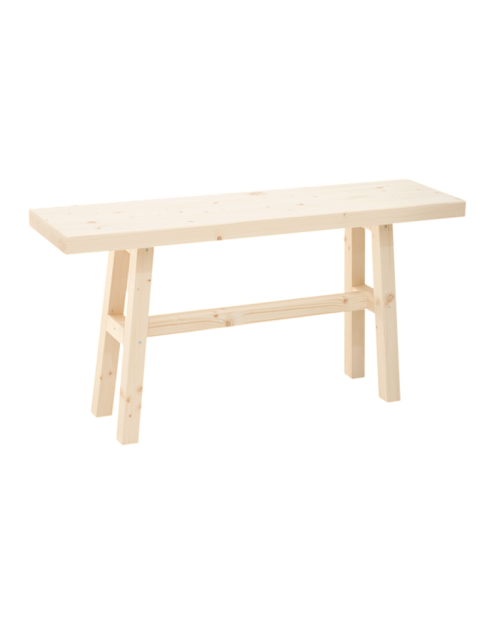 Deco wood Banqueta de madera maciza en tono natural de 100x50cm