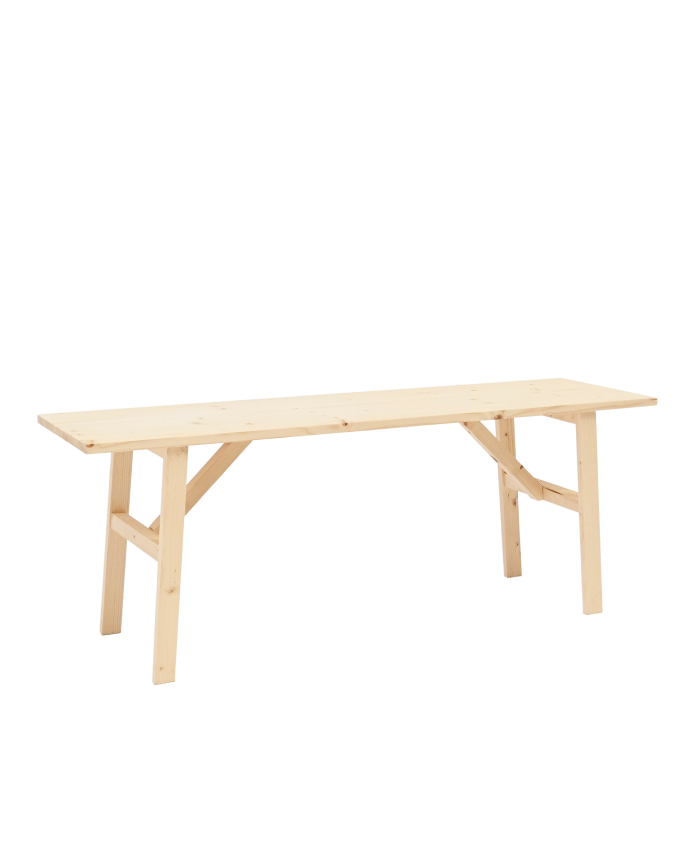 Deco wood Banqueta de madera maciza en tono natural de 120x45cm